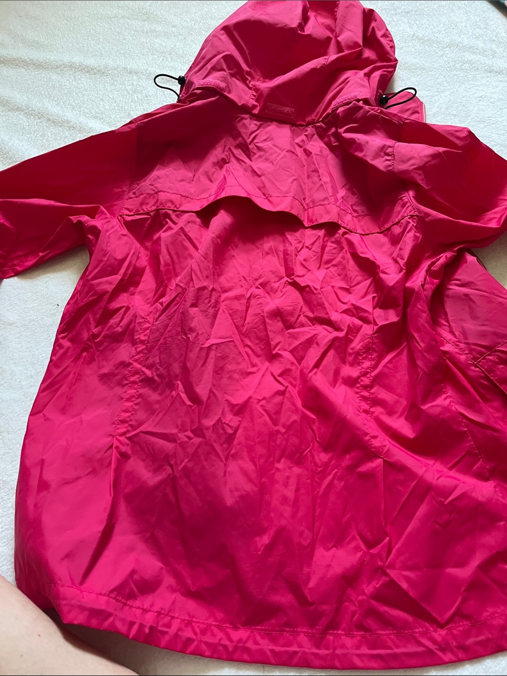 Columbia Women's Bright Pink Hooded Rain Jacket - Picture 6 of 6